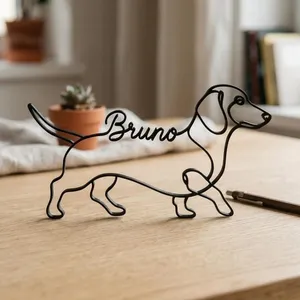 Dackel Figur One Line Art Personalisiert – Ansicht 2
