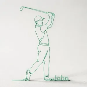 Golfer Figur One Line Art Personalisiert – Ansicht 10