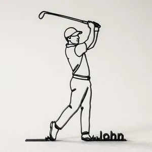 Golfer Figur One Line Art Personalisiert – Ansicht 2