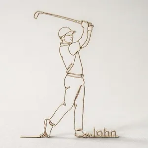 Golfer Figur One Line Art Personalisiert – Ansicht 3