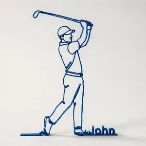 Golfer Figur One Line Art Personalisiert – Ansicht 4