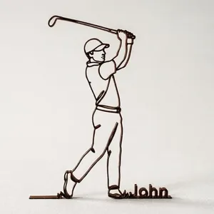 Golfer Figur One Line Art Personalisiert – Ansicht 5