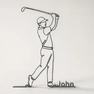 Golfer Figur One Line Art Personalisiert – Ansicht 7
