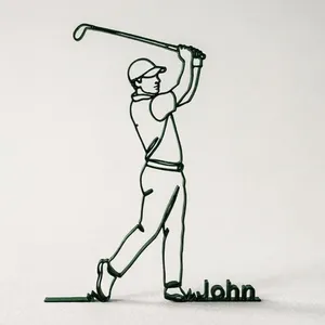 Golfer Figur One Line Art Personalisiert – Ansicht 8