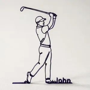 Golfer Figur One Line Art Personalisiert – Ansicht 9