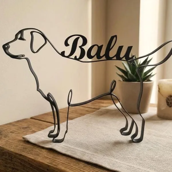 Hund Line Art Figur personalisiert
