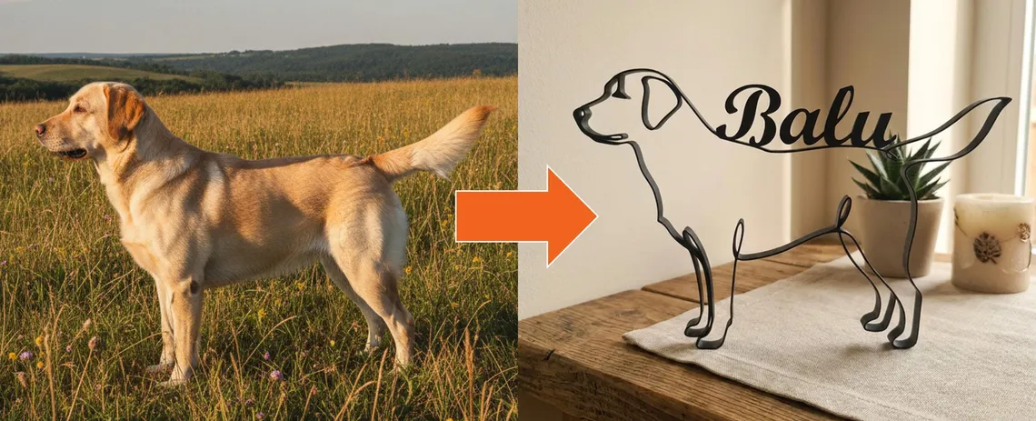 Beispiel einer Line-Art-Figur nach Foto