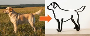 Hund Line Art Figur personalisiert – Ansicht 5