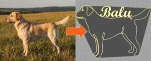 Hund Line Art Figur personalisiert – Ansicht 7