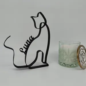 Katze Figur One Line Art Personalisiert – Ansicht 2