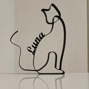 Katze Figur One Line Art Personalisiert – Ansicht 4