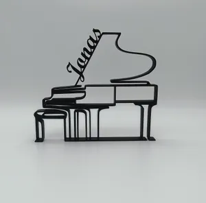 Klavier Figur One Line Art Personalisiert – Ansicht 4