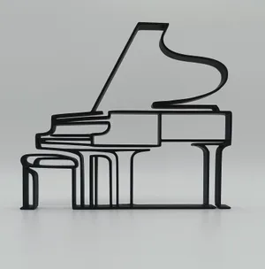 Klavier Figur One Line Art Personalisiert – Ansicht 5