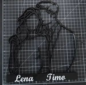 Paar Figur One Line Art Personalisiert – Ansicht 3
