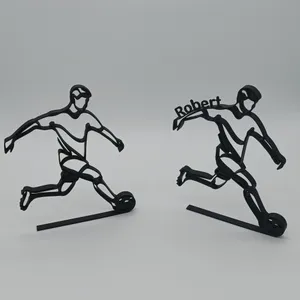 Personalisierte Fußballer Figur One Line Art – Ansicht 4