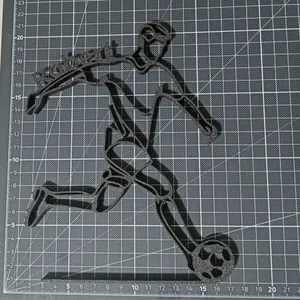 Personalisierte Fußballer Figur One Line Art – Ansicht 5