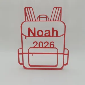 Personalisierter Schulranzen 3D Druck Line Art – Ansicht 3